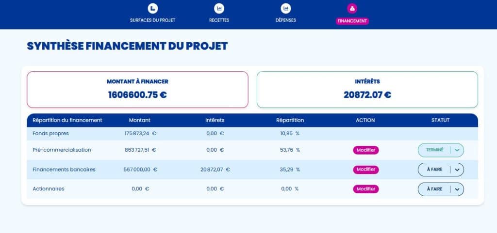 Simulation de financements