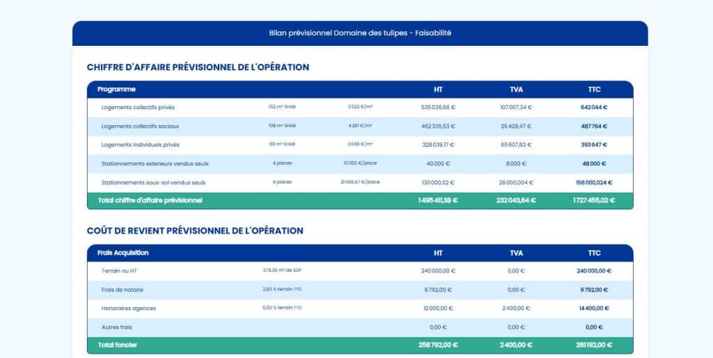 Calcul automatique des bilans